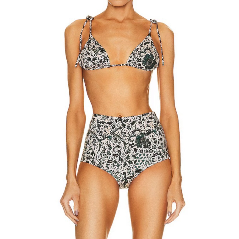 ULLA JOHNSON Corsica High Waisted Bikini Bottom in Agave in size XS